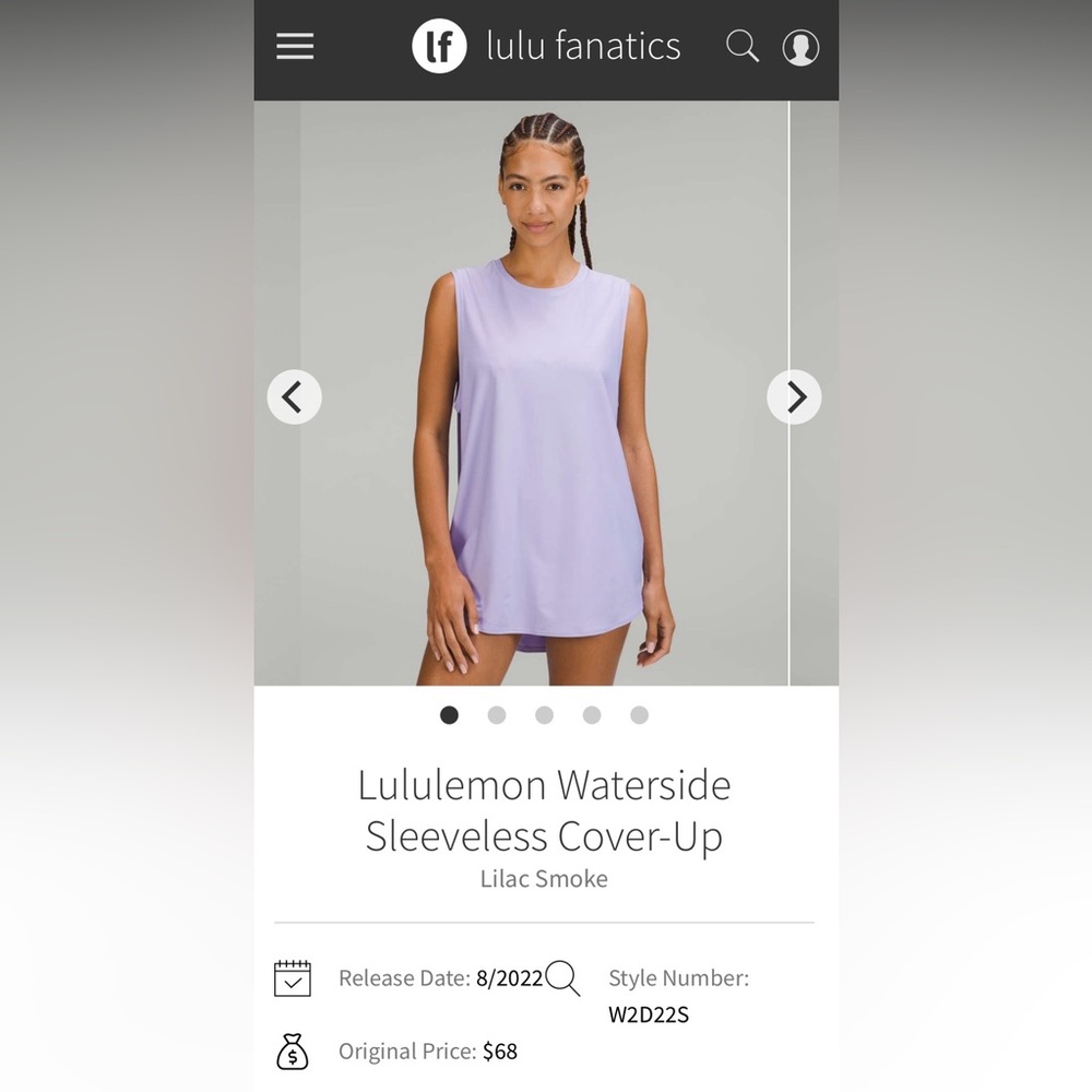 Lululemon Lilac Smoke Sleeveless Top